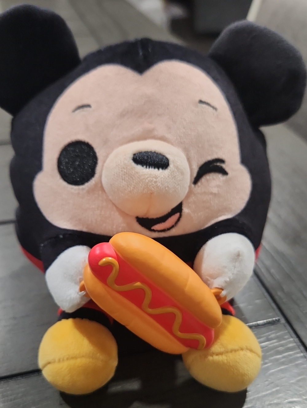 Disney Mickey Mouse Plush with Hot Dog